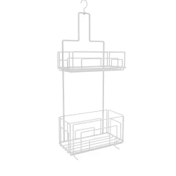 Etagère Salle De Bains|Aurlane Valet Etagères de douche Blanc 2 Paniers - 20x10x50 cm - MAE