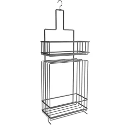 Etagère Salle De Bains|Aurlane Valet Etagères de douche Chrome 2 Paniers - 20x10x50 cm - LOU