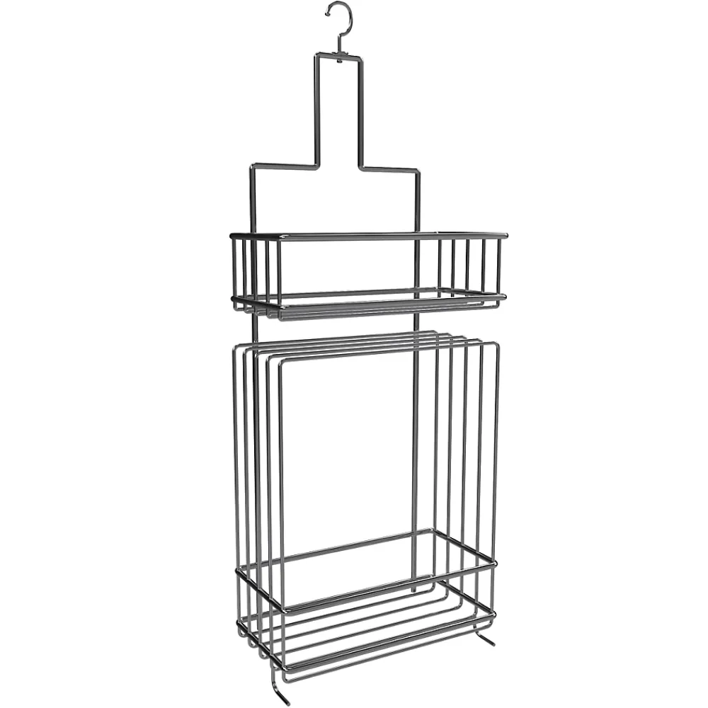 Etagère Salle De Bains|Aurlane Valet Etagères de douche Chrome 2 Paniers - 20x10x50 cm - LOU