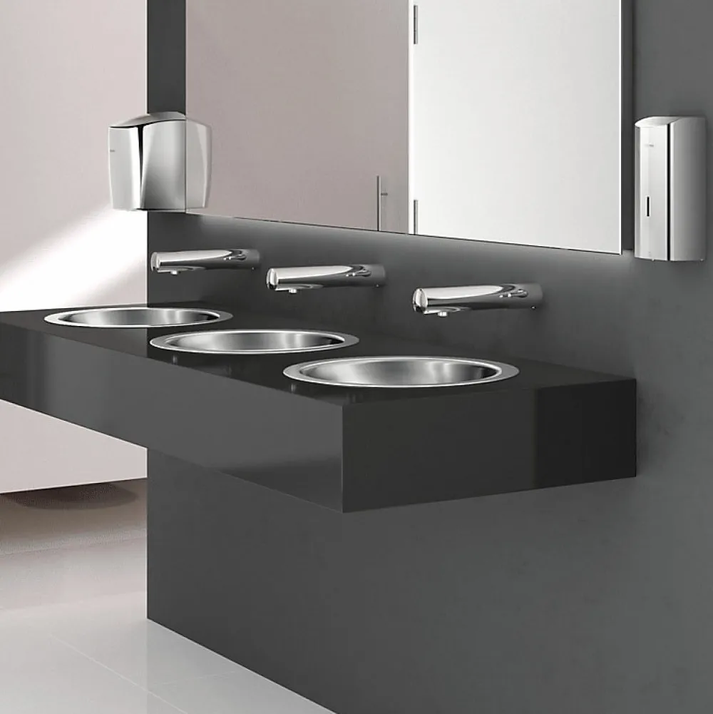 Delabie Vasque à Encastrer - Ronde - 37.5 cm - Inox Poli Brillant - HEMI