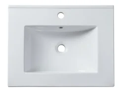 Vasque À Encastrer|Vente-unique Vasque à encastrer blanche rectangle en céramique - 61 x 46,5 cm - MOTIAC