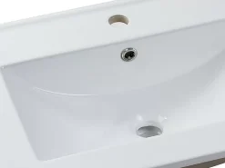 Vasque À Encastrer|Vente-unique Vasque à encastrer blanche rectangle en céramique - 81 x 46,5 cm - MOTIAC