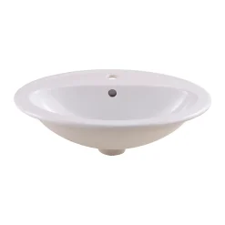 GoodHome Vasque à encastrer céramique Turso Blanc NF