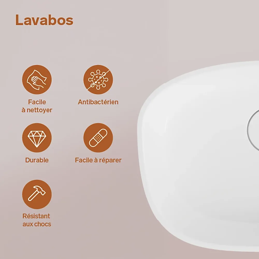 Vasque À Encastrer|Lavaberg Vasque à encastrer ovale - Blanc Brillant - Minéral composite - L50 x l37 x H12 -3 cm - RUNA