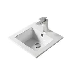 Vasque À Encastrer|Otitec Vasque à encastrer rectangulaire - 41,5 x 41,5 cm - Blanc brillant - VELIA