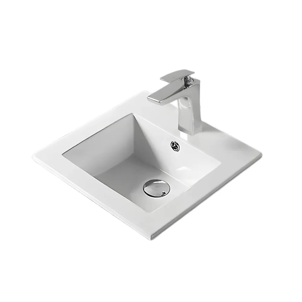 Vasque À Encastrer|Otitec Vasque à encastrer rectangulaire - 41,5 x 41,5 cm - Blanc brillant - VELIA