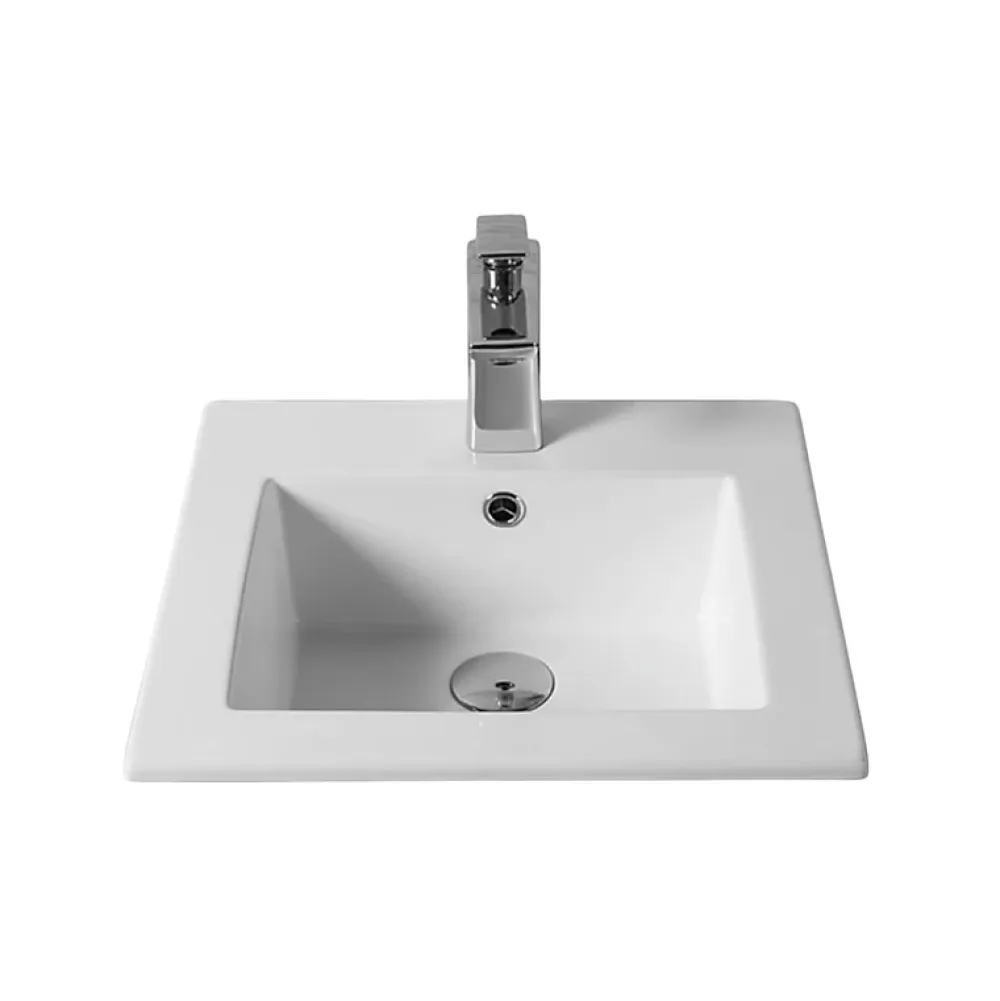 Vasque À Encastrer|Otitec Vasque à encastrer rectangulaire - 41,5 x 41,5 cm - Blanc brillant - VELIA