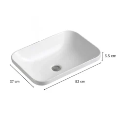 Vasque À Encastrer|Mob-In Vasque à encastrer rectangulaire 53x37cm PALMA + robinet + bonde