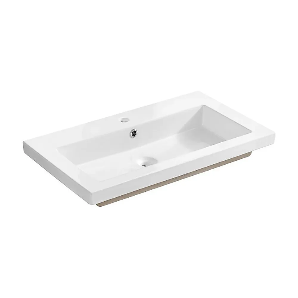 Otitec Vasque à encastrer rectangulaire - 60 x 46 cm - Blanc brillant - LIVO