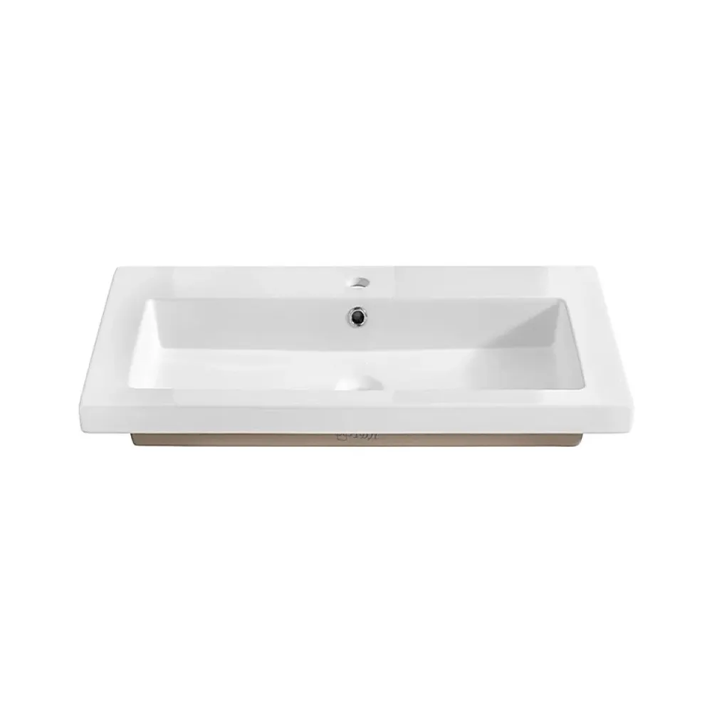 Otitec Vasque à encastrer rectangulaire - 60 x 46 cm - Blanc brillant - LIVO