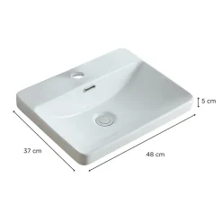 Vasque À Encastrer|Mob-In Vasque à encastrer rectangulaire LEA 48x37 + robinet + bonde