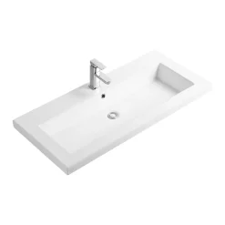 Vasque À Encastrer|Otitec Vasque à encastrer rectangulaire - 100 x 46 cm - Blanc brillant - LIVO