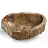 Pegane Vasque à poser / lavabo en pierre naturelle coloris brun - Longueur 45 x Hauteur 15 x Profondeur 40 cm