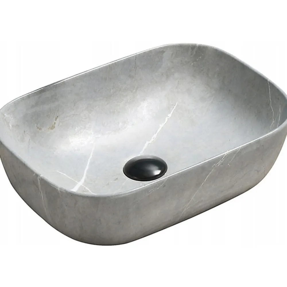 Lavabo|Silla Global Vasque à poser rectangulaire, céramique 45,5x32,5x13,5 cm Gris