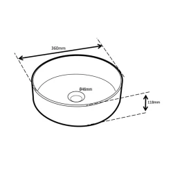 Vasque À Poser|Planète Bain Vasque à poser avec liseré noir - 36cm- Adina