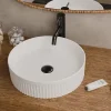 Vasque À Poser|Sanitaire Vasque à poser cannelée BEYOND 40cm Blanc Mat