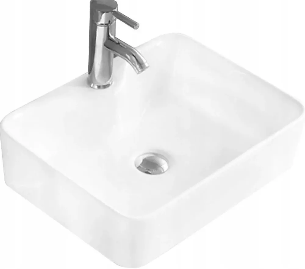 Lavabo|Silla Global Vasque à poser carré, céramique 49x38x13 cm Blanc