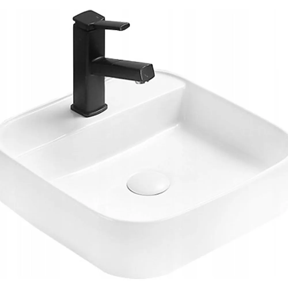 Lavabo|Silla Global Vasque à poser carré, céramique 40x40x11 cm Blanc