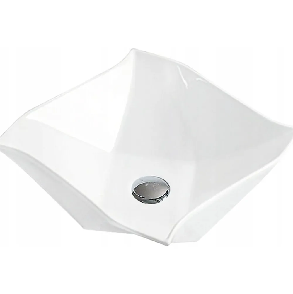Lavabo|Silla Global Vasque à poser carré, céramique 42x42x13,5 cm Blanc
