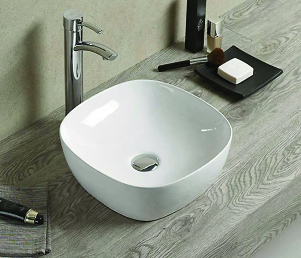 Lavabo|Silla Global Vasque à poser carré 37,5x37,5x12 cm, Blanc