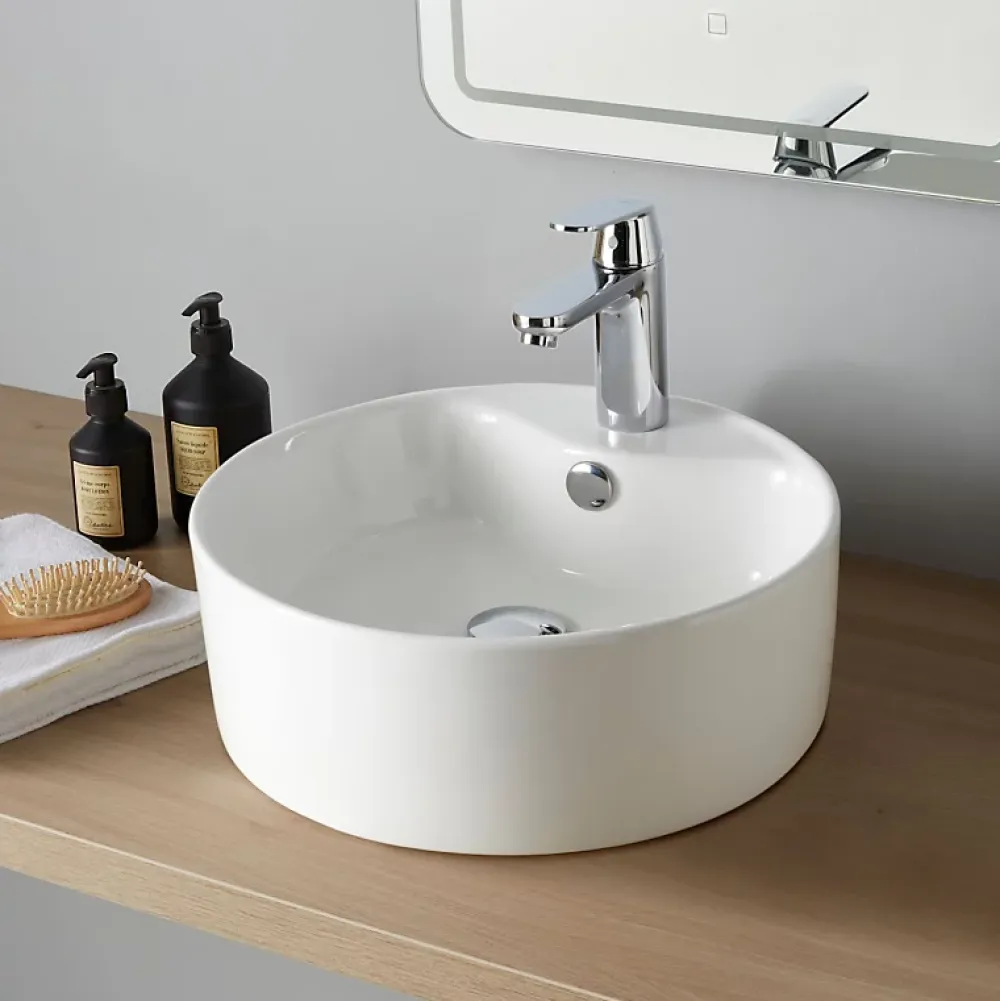 Planète Bain Vasque à poser Curve 41cm- ronde blanche