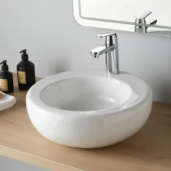 Vasque À Poser|Planète Bain Vasque à poser en bol et céramique blanche