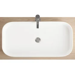 Vasque À Poser|Homesight Vasque à poser en céramique l.75 x H.13 x P.39 cm, blanc mat, Josy
