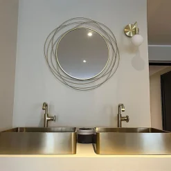 Essebagno Vasque à poser en inox doré l.37 x H.13 x P.48 cm, Luisa