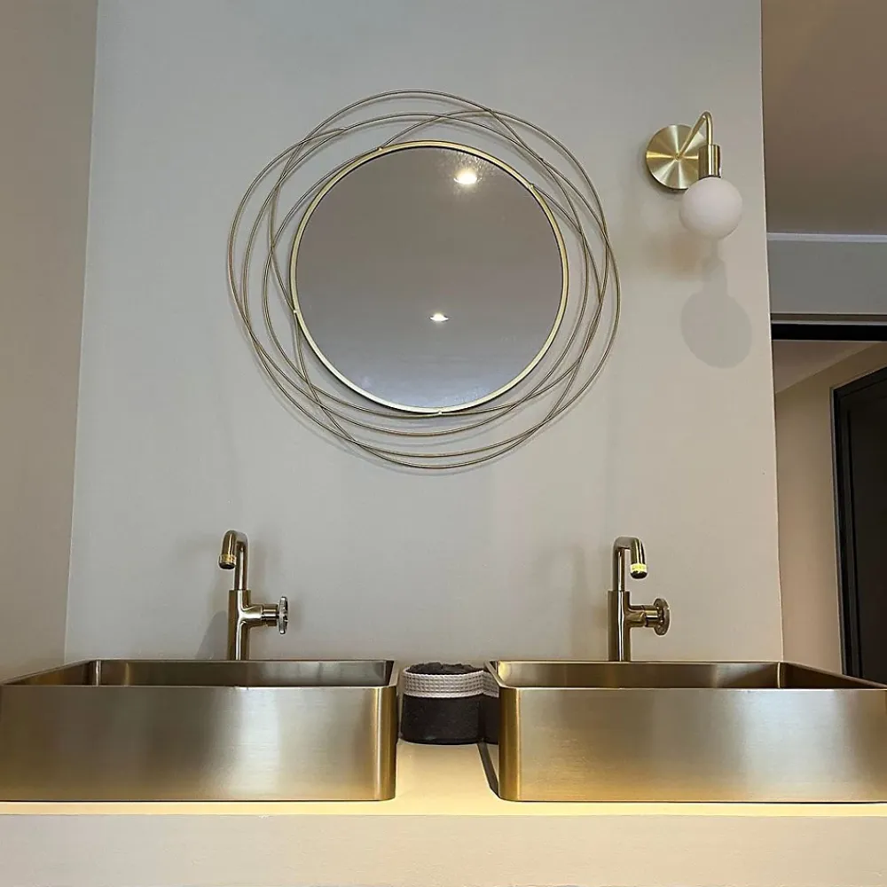 Essebagno Vasque à poser en inox doré l.37 x H.13 x P.48 cm, Luisa