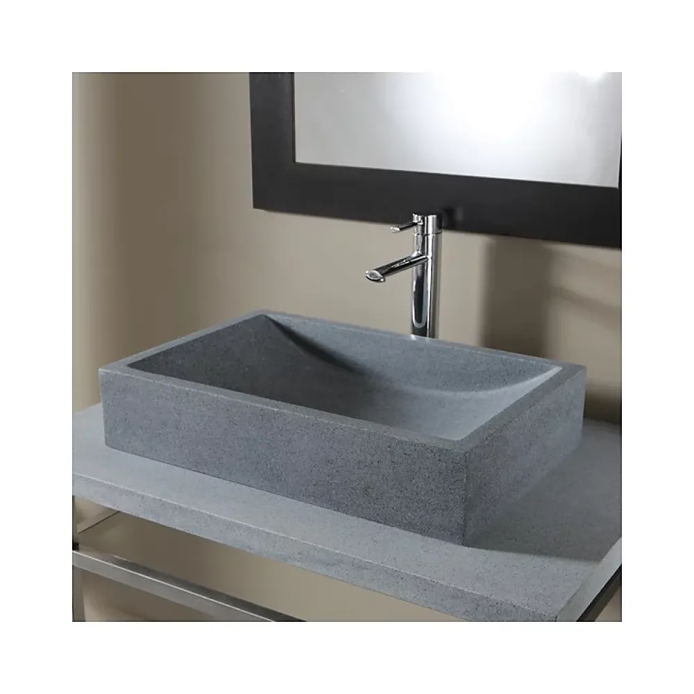 Vasque À Poser|Planète Bain Vasque à poser en pierre naturelle Versailles Gris ardoisé