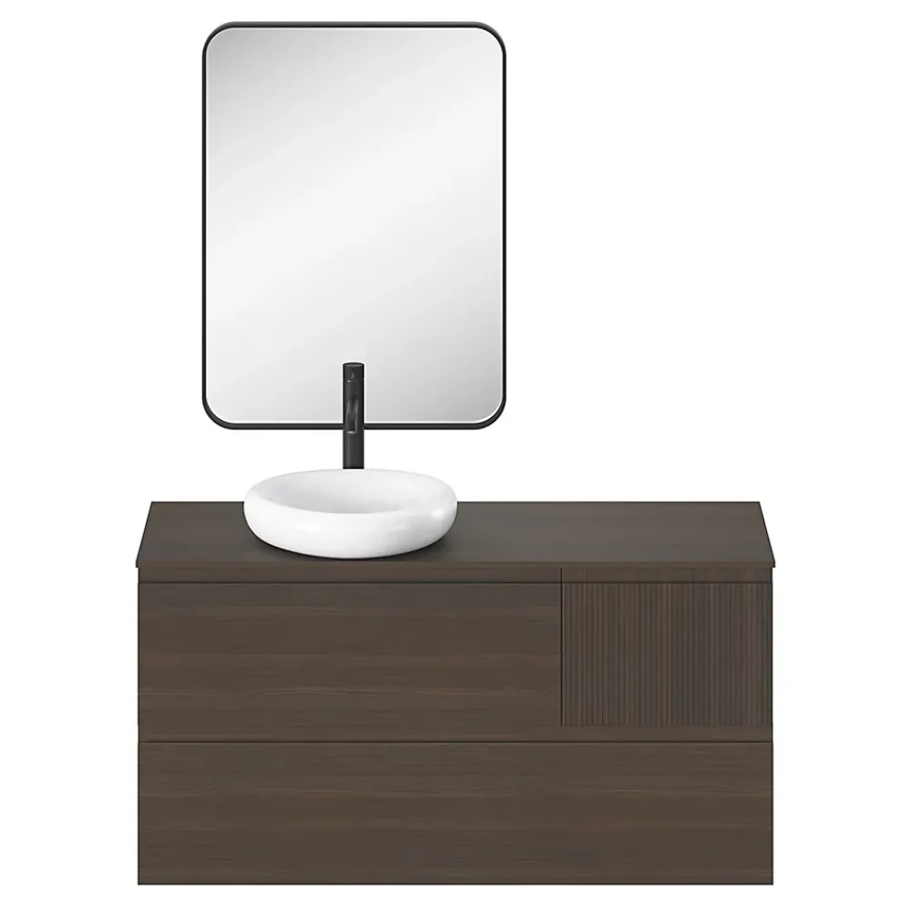 GoodHome Vasque à poser l.40,9 x P.39,6 x H.9,1 cm en céramique, blanc, Kentia