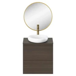 GoodHome Vasque à poser l.40,9 x P.39,6 x H.9,1 cm en céramique, blanc, Kentia