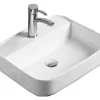 Silla Global Vasque à poser ovale, céramique 50,5x40,5x14 cm Blanc