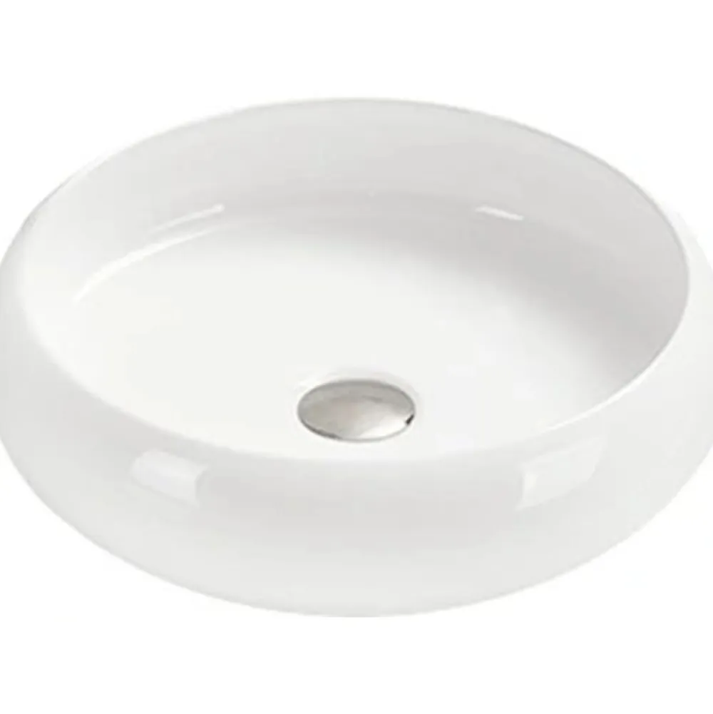 Silla Global Vasque à poser ovale, céramique 41,5x41,5x12 cm Blanc