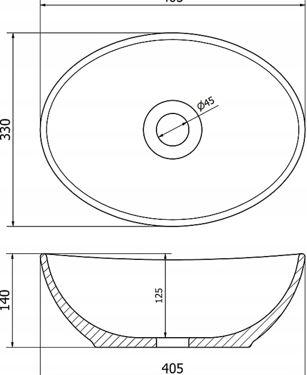Lavabo|Silla Global Vasque à poser ovale, céramique 40,5x33x14 cm Blanc/or