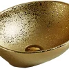 Silla Global Vasque à poser ovale, céramique 40,5x33x14 cm doré