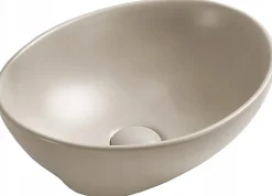 Lavabo|Silla Global Vasque à poser ovale, céramique 40,5x33x14 cm, Beige mat