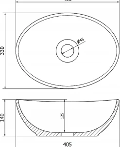 Lavabo|Silla Global Vasque à poser ovale, céramique 40,5x33x14 cm, Beige mat
