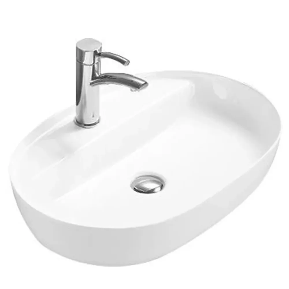Lavabo|Silla Global Vasque à poser ovale, céramique 60,5x41x14 cm Blanc