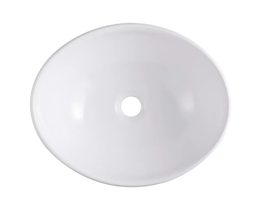 GoodHome Vasque à poser ovale céramique blanche Nessa