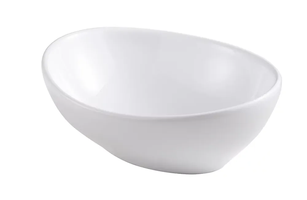 GoodHome Vasque à poser ovale céramique blanche Nessa