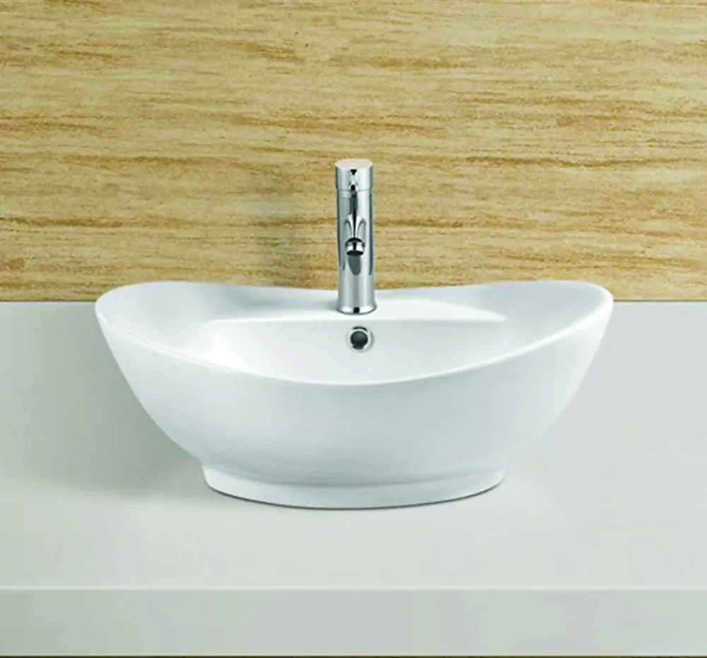 Silla Global Vasque à poser ovale, céramique 59x40x20 cm Blanc