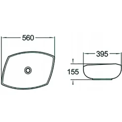 Lavabo|Silla Global Vasque à poser ovale, céramique 56x39,5x15,5 cm Blanc
