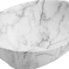 Silla Global Vasque à poser ovale, céramique 40,5x33x14 cm Blanc/gris