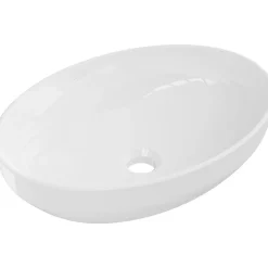 Lavabo|Silla Global Vasque à poser ovale, céramique 50x37x14,5 cm, Blanc