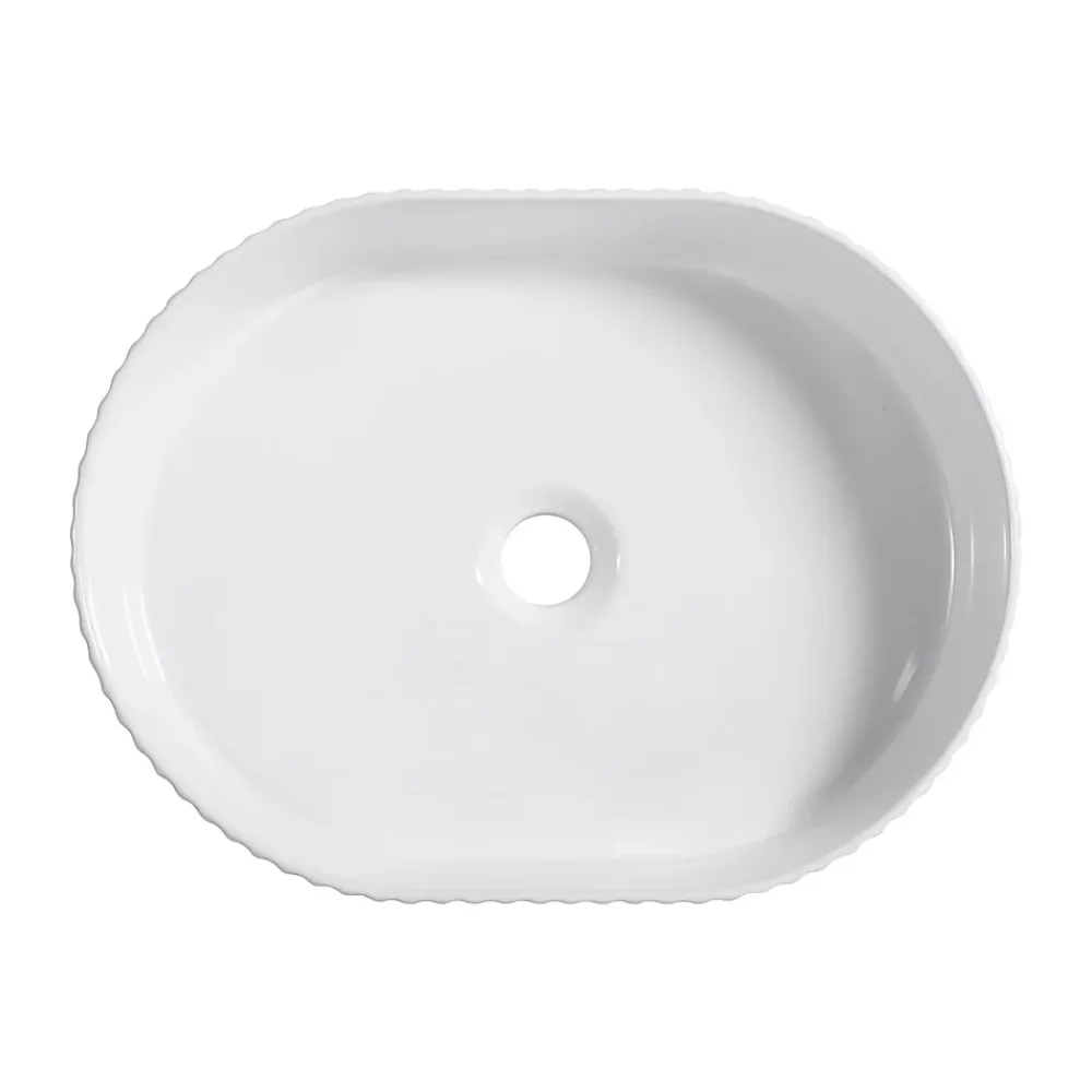 Vasque À Poser|Homesight Vasque à poser ovale céramique blanc brillant l.49 x H.12 cm Linea
