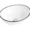 Lavabo|Silla Global Vasque à poser ovale, céramique 40,5x33x14 cm Blanc/noir