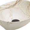 Silla Global Vasque à poser ovale, céramique 40,5x33x14 cm Marbre beige