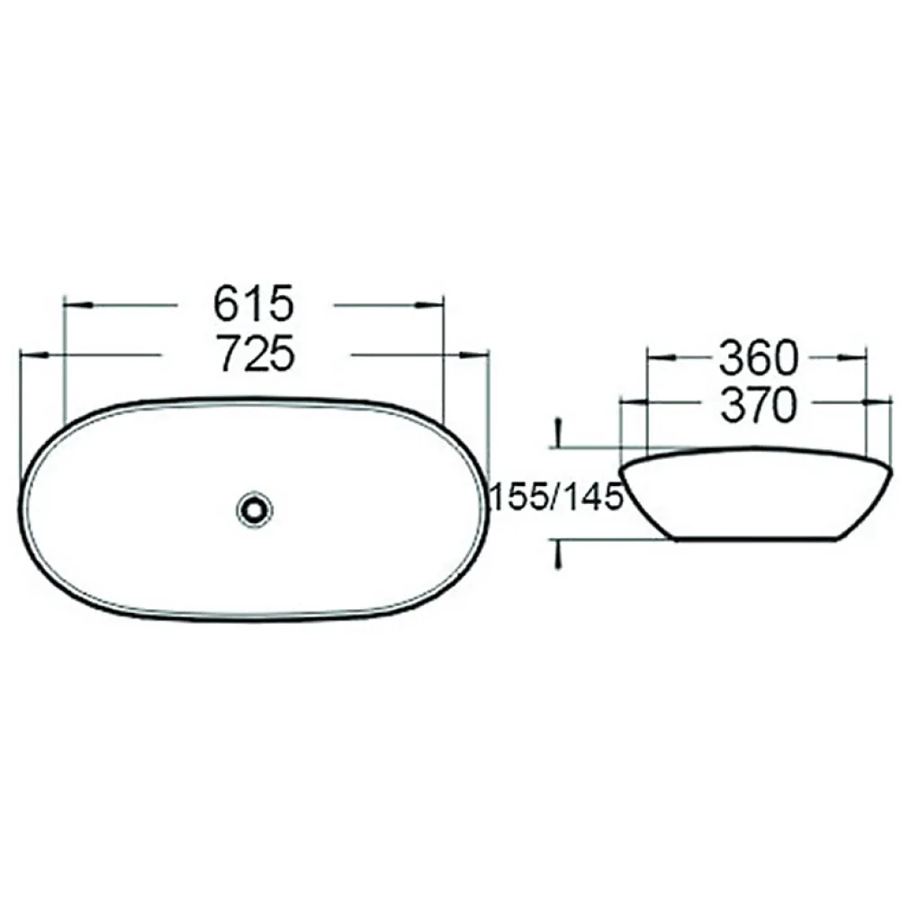 Lavabo|Silla Global Vasque à poser ovale, céramique 61,5x36x14,5 cm Blanc