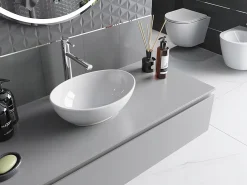 Lavabo|Silla Global Vasque à poser ovale, céramique 40,5x33x14 cm Blanc